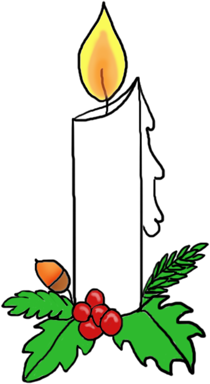 Christmas Candle Clip Art PNG Image