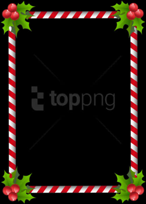 Christmas Candy Cane Border Frame PNG Image