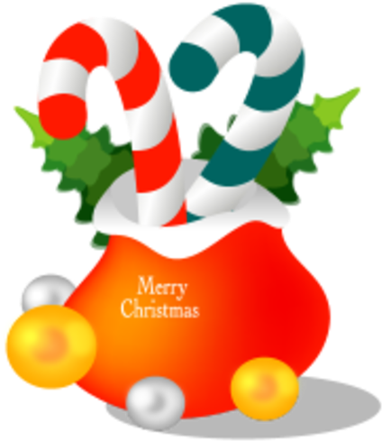 Christmas Candy Cane Gift Icon PNG Image