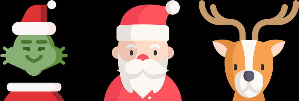 Christmas Characters Trio PNG Image