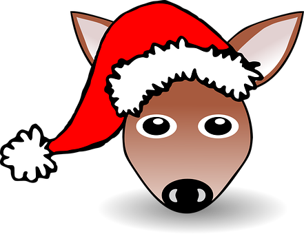 Christmas Deerin Santa Hat PNG Image