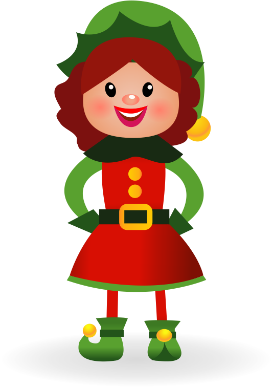 Christmas Elf Cartoon Character PNG Image