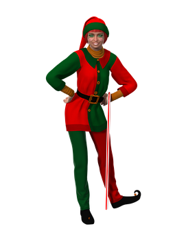 Christmas Elf Costume Woman PNG Image