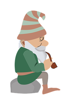 Christmas Elf Smoking Pipe PNG Image