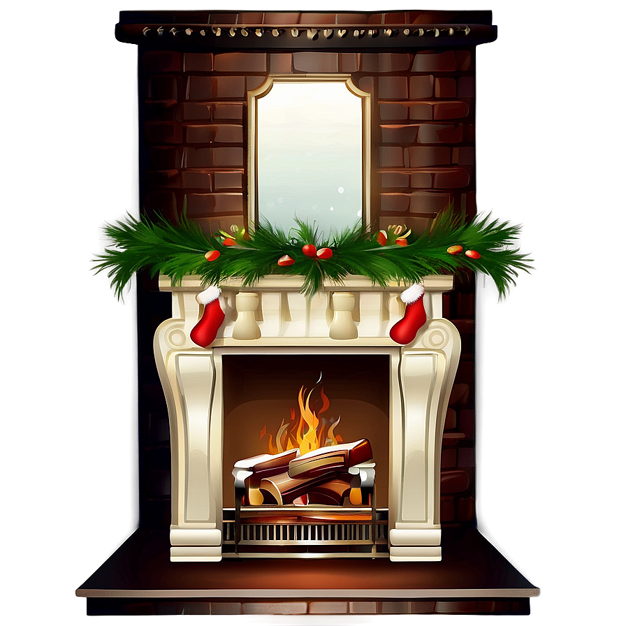 Christmas Fireplace In Cozy Room Png Axg PNG Image