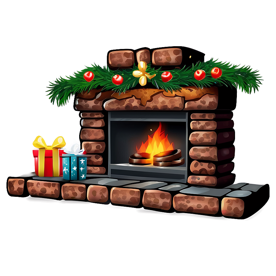 Christmas Fireplace With Cookies Png Gjj61 PNG Image