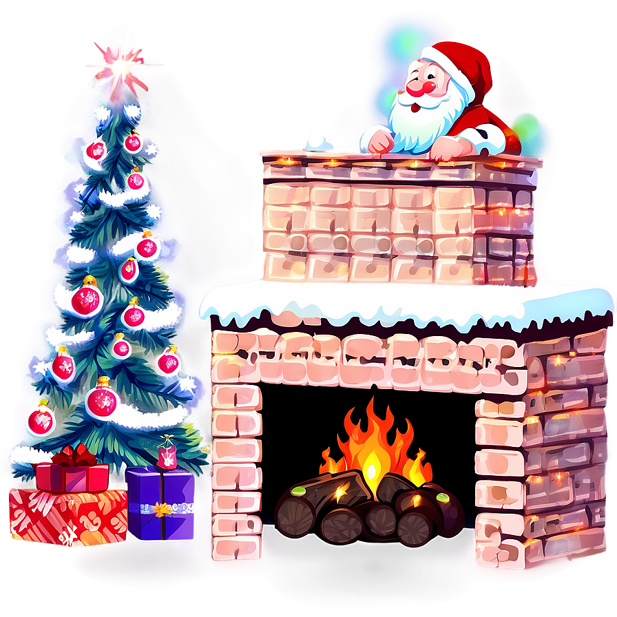 Christmas Fireplace With Santa Claus Png Ucg17 PNG Image