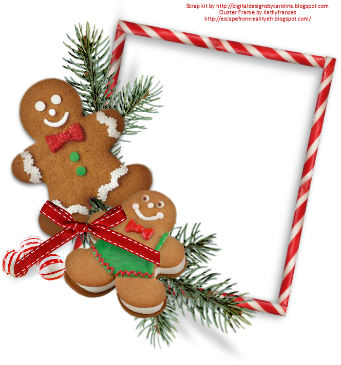 Christmas Gingerbread Frame P N G PNG Image