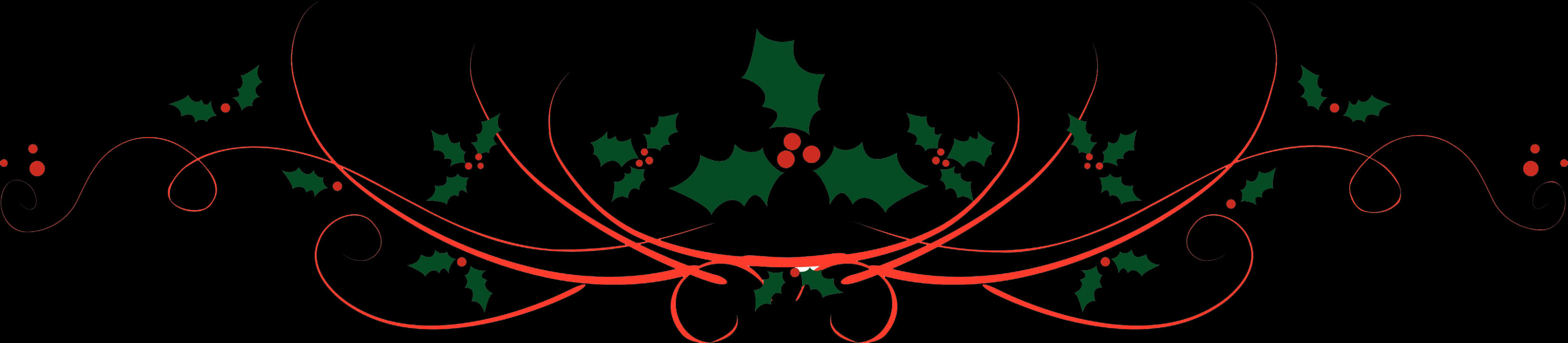 Christmas Holly Divider PNG Image