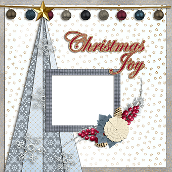 Christmas Joy Scrapbook Template PNG Image