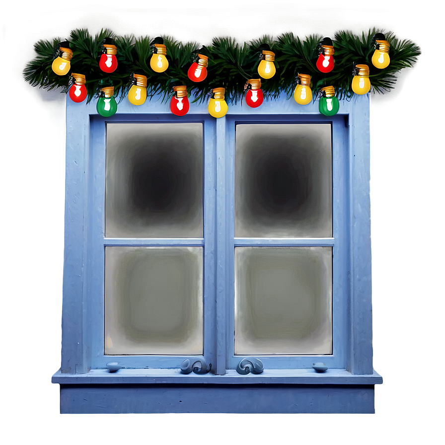 Christmas Lights Around Window Png Kln PNG Image