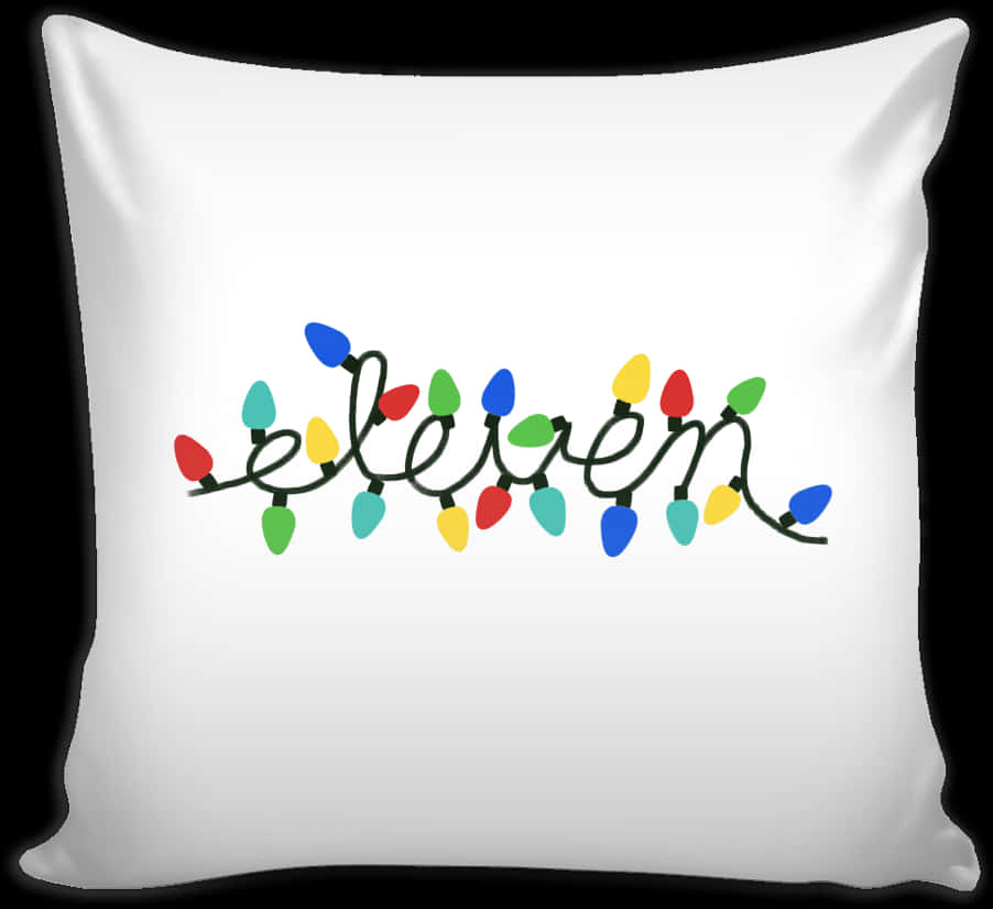 Christmas Lights Believe Pillow Design PNG Image