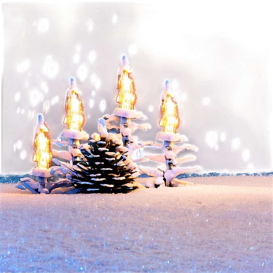 Christmas Lights In Snow Png Qec34 PNG Image