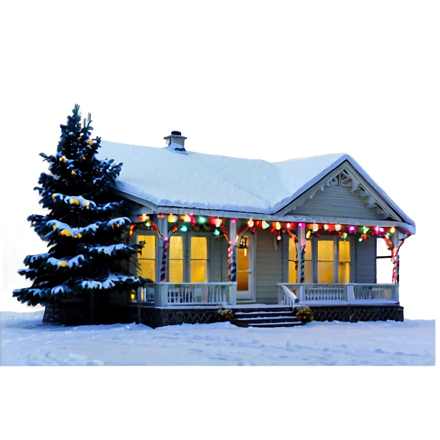 Christmas Lights On House Png Gop41 PNG Image