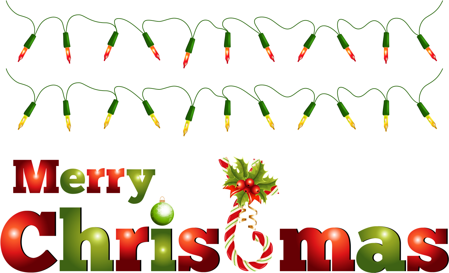 Christmas Lightsand Greetings PNG Image