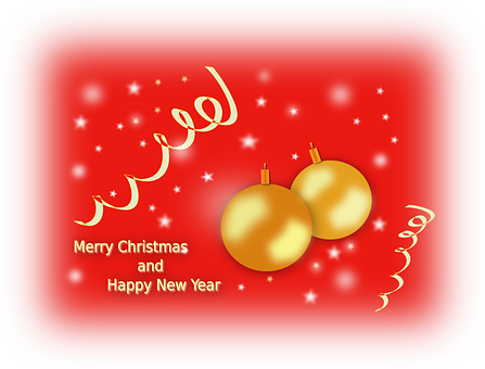 Christmas New Year Greeting Card PNG Image