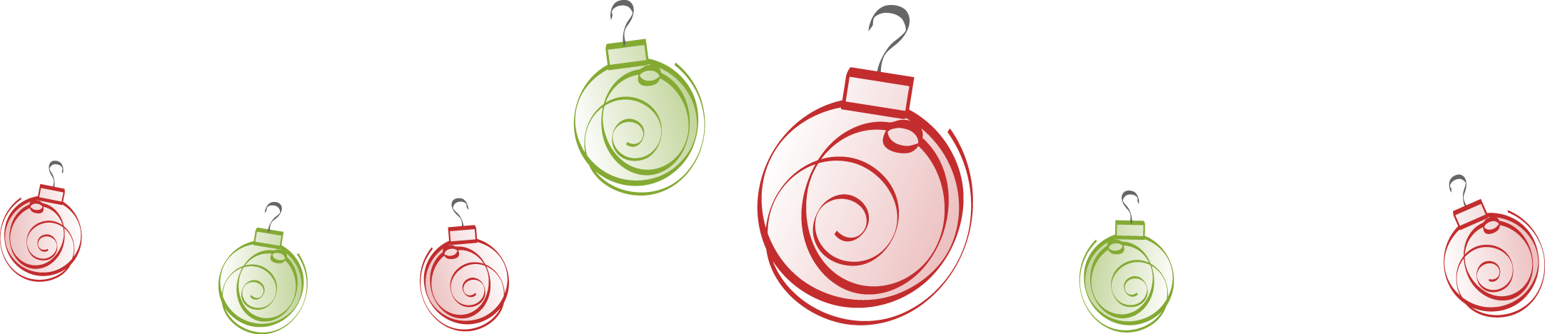 Christmas Ornaments Border Clipart PNG Image