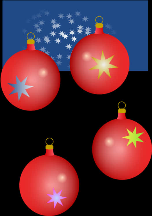 Christmas Ornaments Stars Background PNG Image