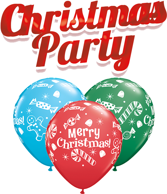 Christmas Party Balloons PNG Image