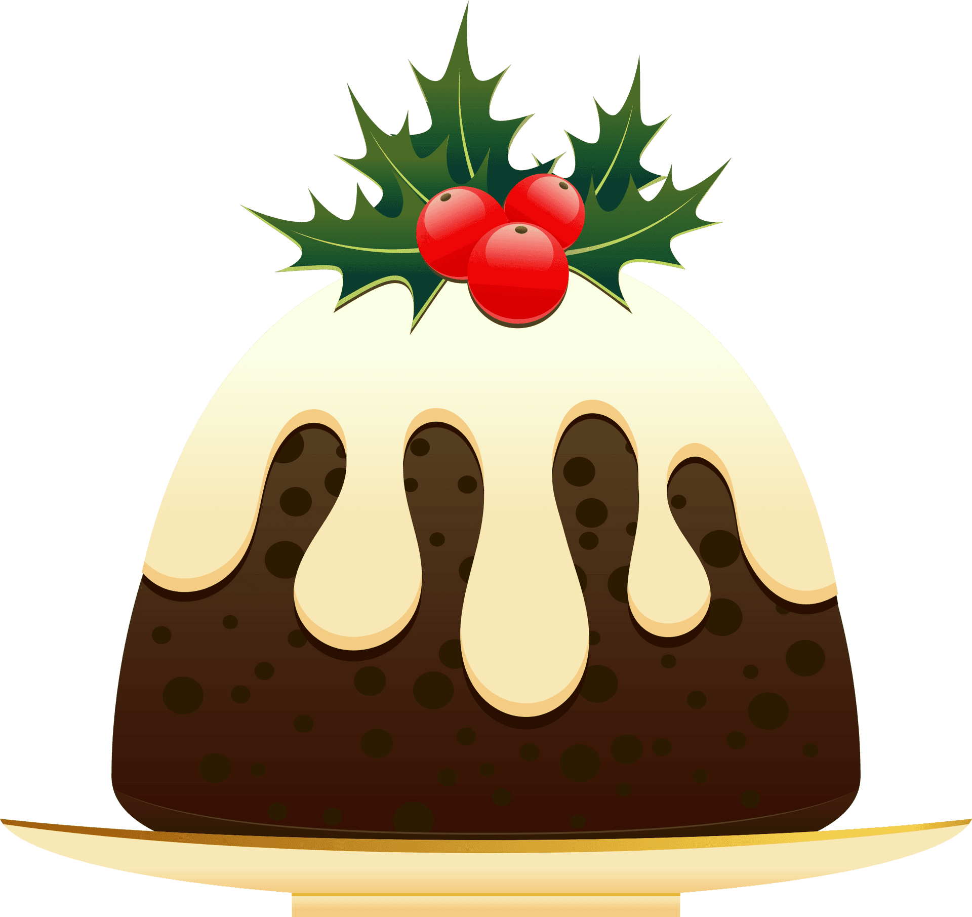 Christmas Pudding Illustration PNG Image