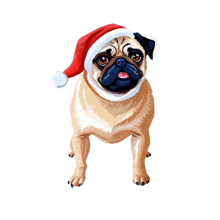 Christmas Pug Png Pcf PNG Image