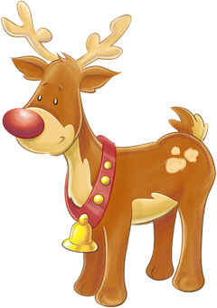 Christmas Reindeer Cartoon PNG Image