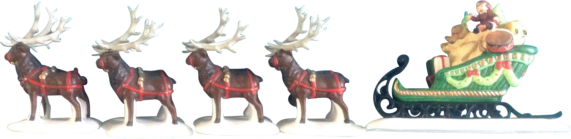 Christmas Reindeerand Sleigh Decoration PNG Image