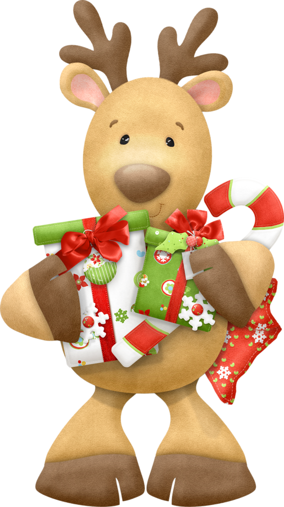 Christmas Reindeerwith Gifts PNG Image