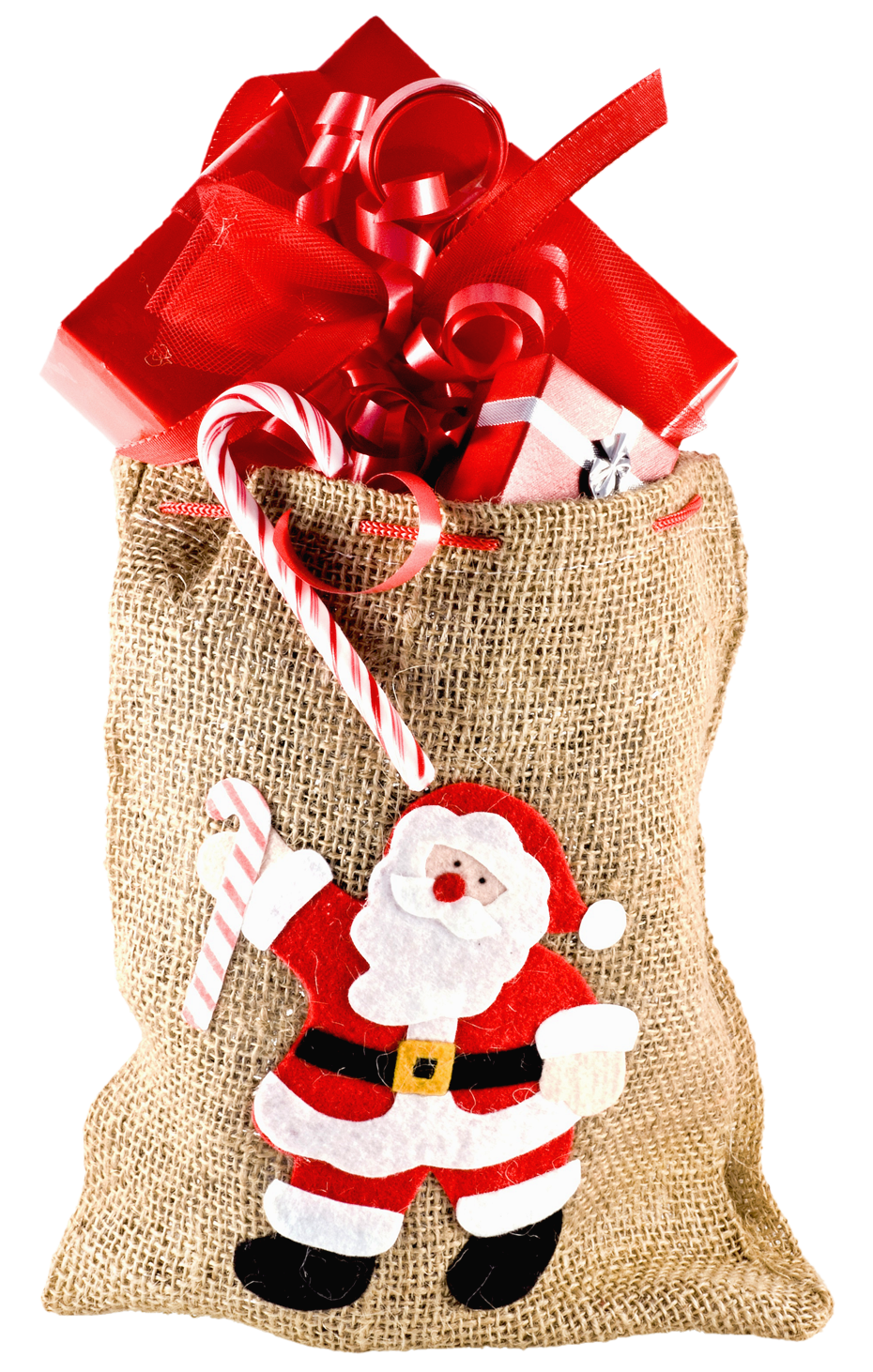 Christmas Santa Sackwith Giftsand Candy Cane.png PNG Image