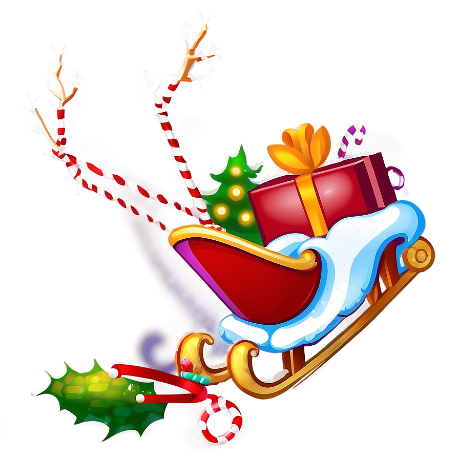 Christmas Sleigh Illustration Png Ppa14 PNG Image