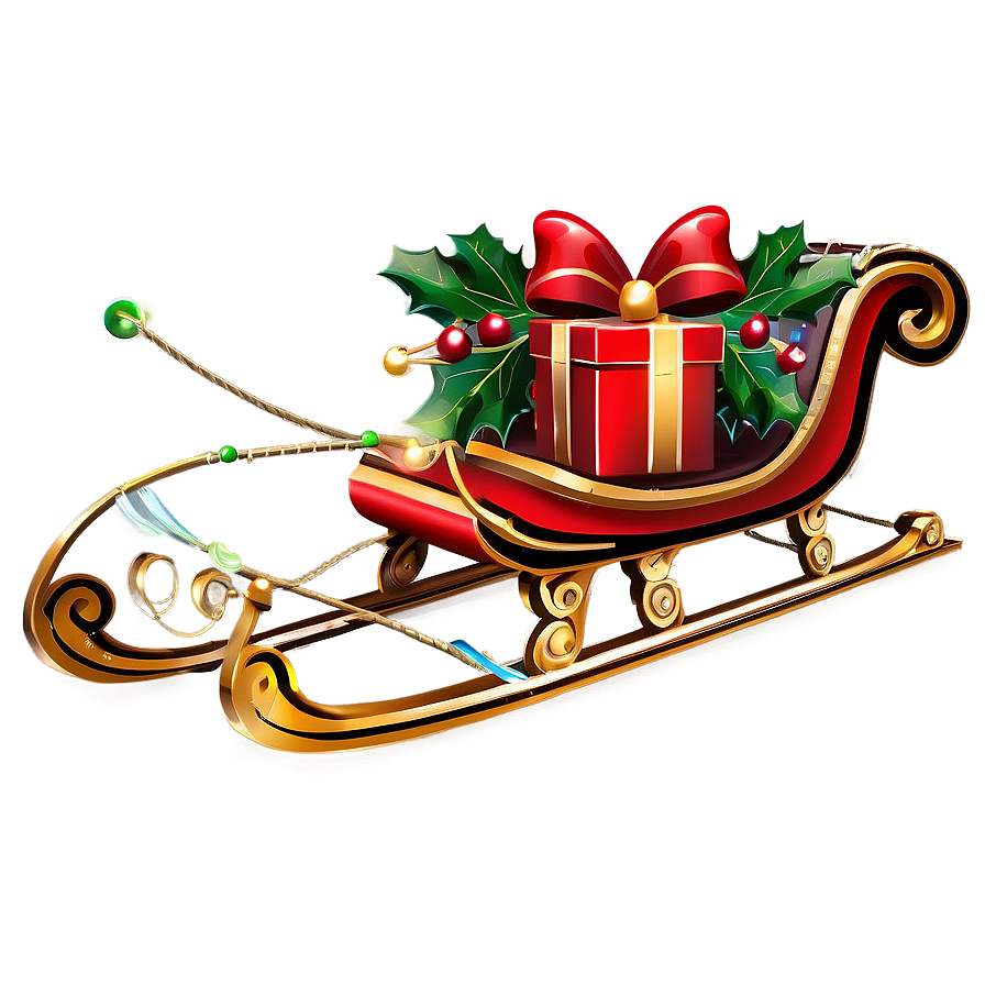 Christmas Sleigh With Gifts Png Ihr PNG Image