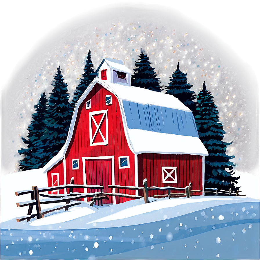 Christmas Snow Barn Png Aei91 PNG Image