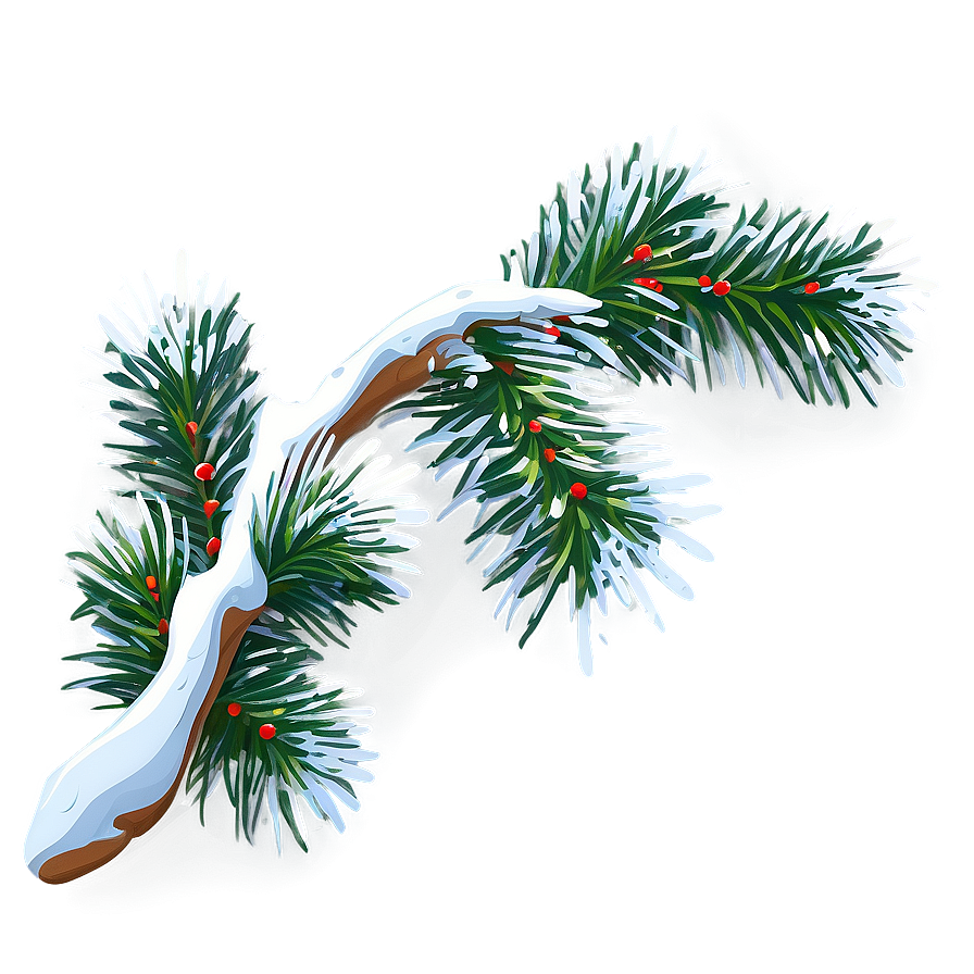 Christmas Snow Fir Branch Png 06252024 PNG Image