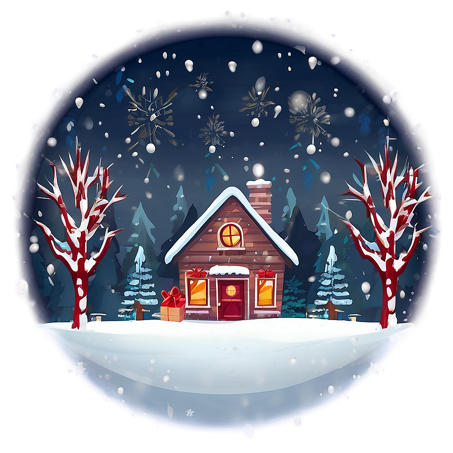 Christmas Snow Scene Png Anp PNG Image