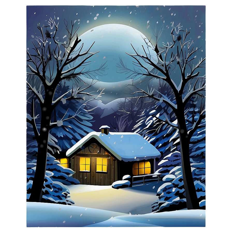 Christmas Snow Scene Png Liu PNG Image