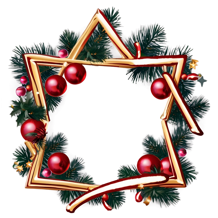 Christmas Star Frame Png 5 PNG Image