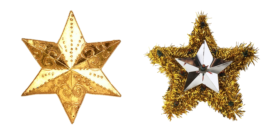 Christmas Star Ornaments Comparison PNG Image