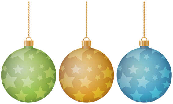 Christmas_ Star_ Patterned_ Baubles PNG Image