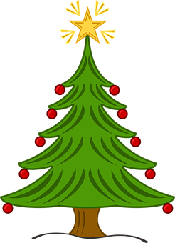 Christmas Tree Cartoon Decoration PNG Image