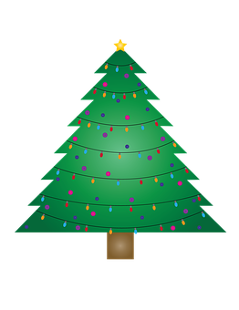 Christmas Tree Illustration PNG Image