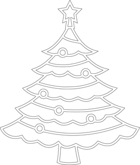 Christmas Tree Outline Graphic PNG Image