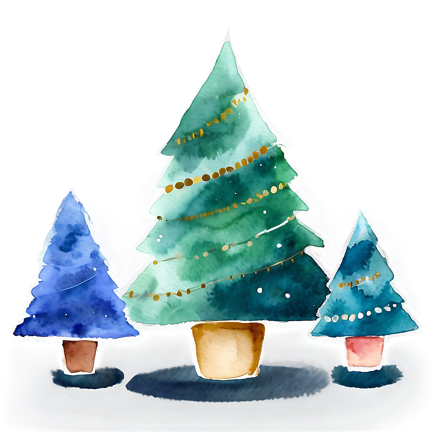 Christmas Tree Watercolor Transparent Png Pgp86 PNG Image