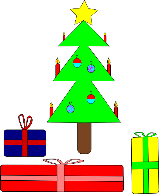 Christmas Treeand Gifts Clip Art PNG Image