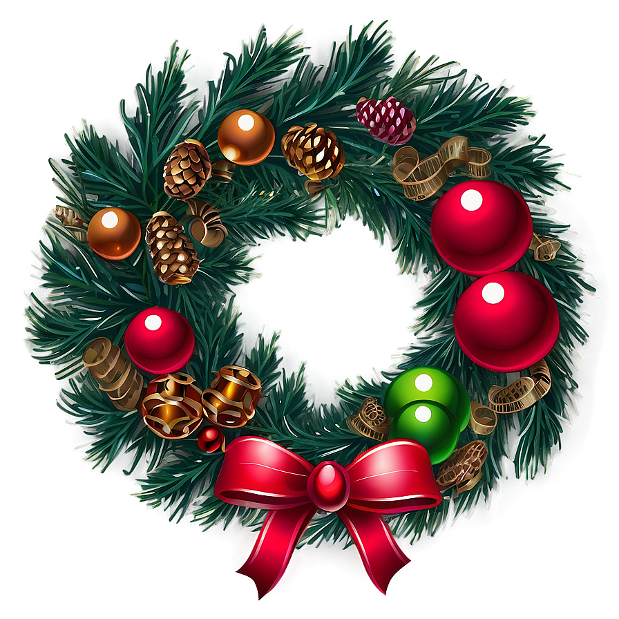 Christmas Wreath Illustration Png 05032024 PNG Image