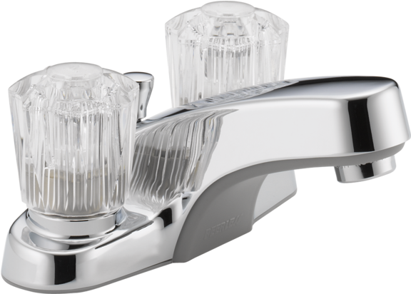 Chrome Bathroom Faucet Double Handle PNG Image