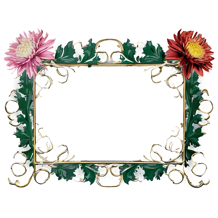 Chrysanthemum Floral Frame Png Fna PNG Image