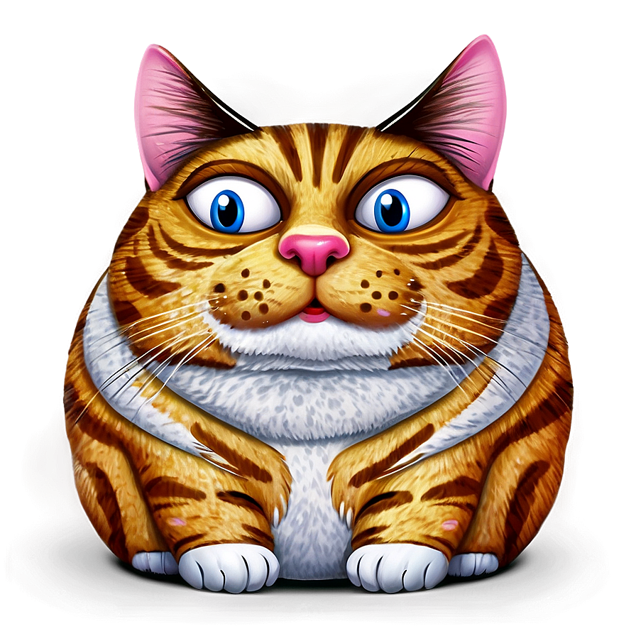 Chubby Cat Cartoon Png C PNG Image