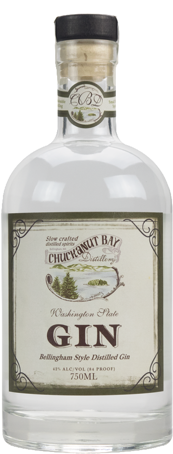 Chuckanut Bay Distilled Gin Bottle PNG Image