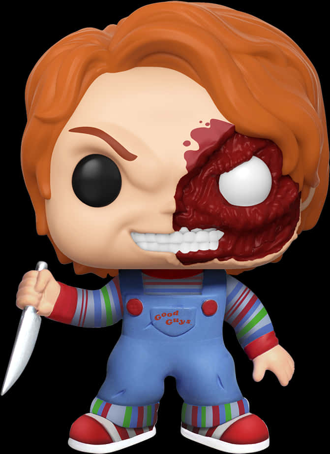 Chucky Funko Pop Figure With Knife PNG Image