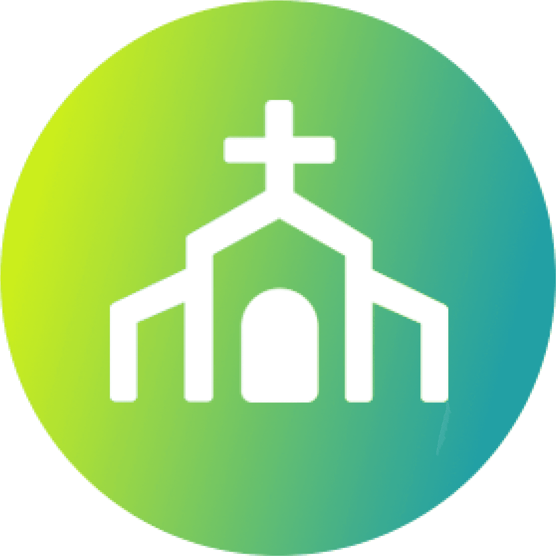 Church Icon Green Background PNG Image